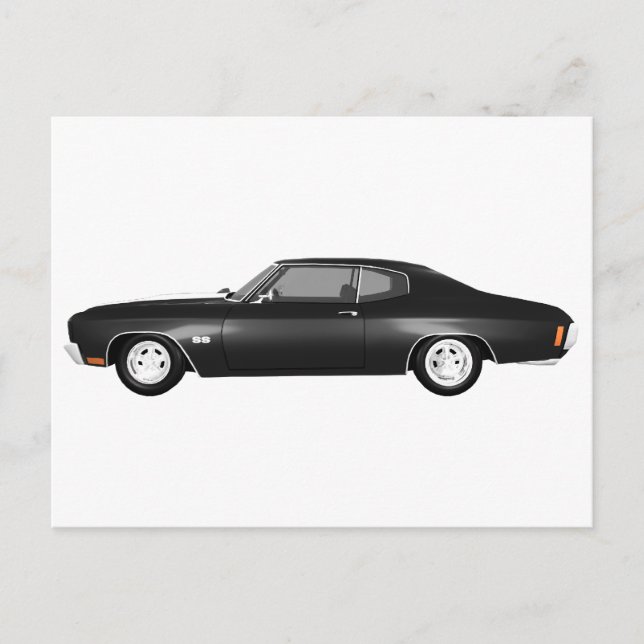 1970 Chevelle SS: Svart Avsluta: Vykort (Framsida)