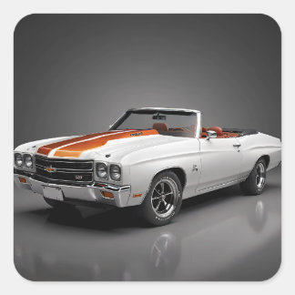 1970 Chevy Chevelle SS Conversible Fyrkantigt Klistermärke