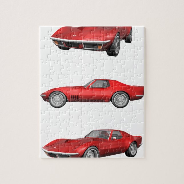 1970 Corvette: Röd Avsluta Pussel (Vertikal)