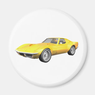 1970 Corvette Sports Car: Avsluta Gult Magnet