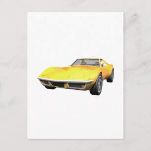1970 Corvette Sports Car: Avsluta gult Vykort
