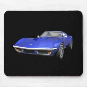 1970 Corvette Sports Car: Blått Avsluta Musmatta