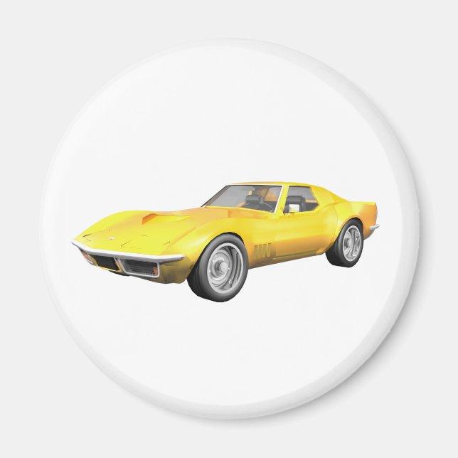 1970 Corvette Sports Car: Gulten Avslutar Magnet (Framsidan)