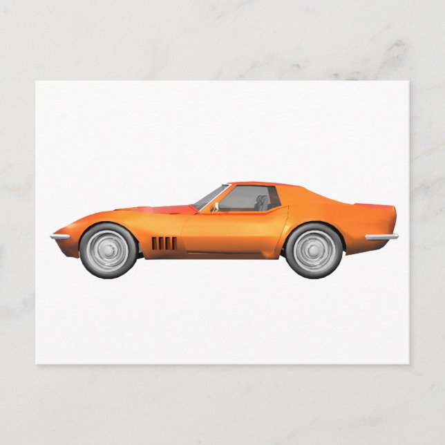 1970 Corvette Sports Car: Orangen Avslutar: Vykort (Framsida)
