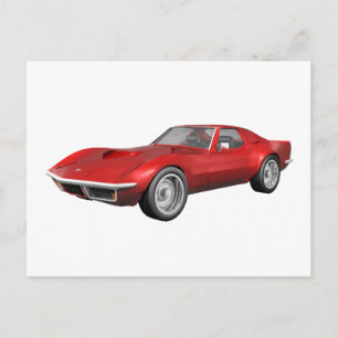 1970 Corvette Sports Car: Red Avsluta Vykort