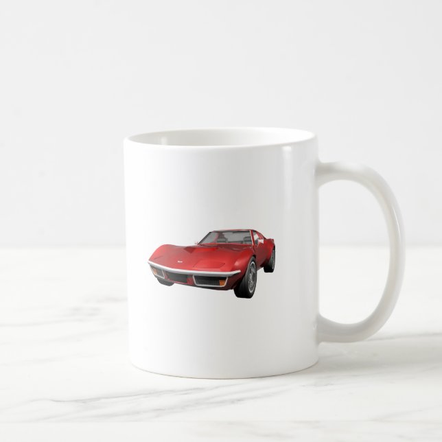 1970 Corvette Sports Car: Röd Avsluta Kaffemugg (Höger)