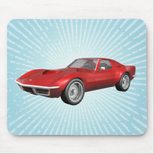 1970 Corvette Sports Car: Röd Avsluta:Mousepad Musmatta