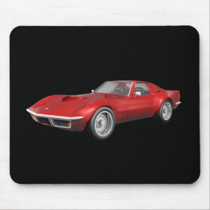 1970 Corvette Sports Car: Röd Avsluta Musmatta