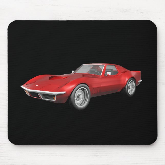 1970 Corvette Sports Car: Röd Avsluta Musmatta (Framsidan)