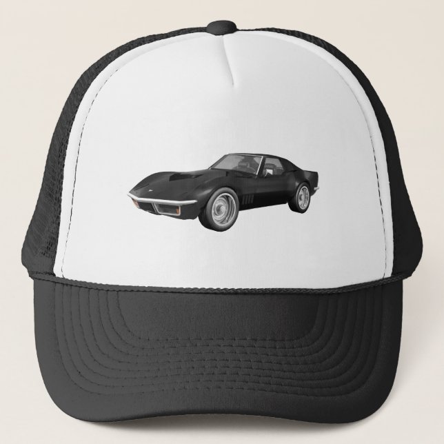 1970 Corvette Sports Car: Svart Avsluta Keps (Framsida)