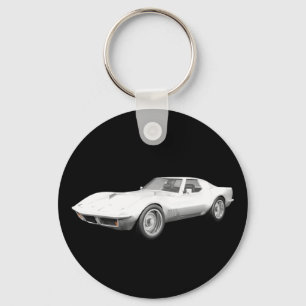 1970 Corvette Sports Car: Vit Avsluta Nyckelring