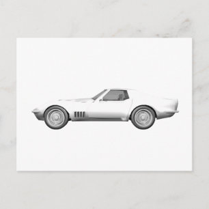 1970 Corvette Sports Car: Vit Avsluta Vykort