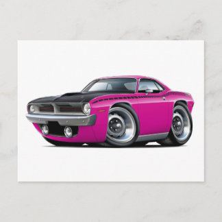 1970 Cuda AAR Rosa Car Vykort
