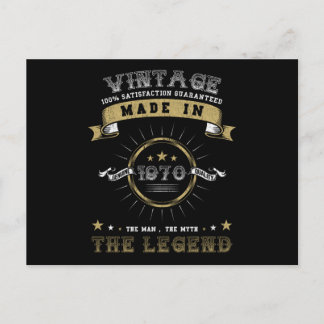 1970 Född Födelsedag Vintage Vykort