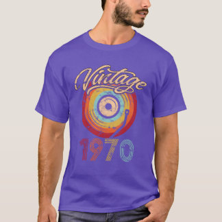 1970 födelsedag vinyl vintage vän t shirt