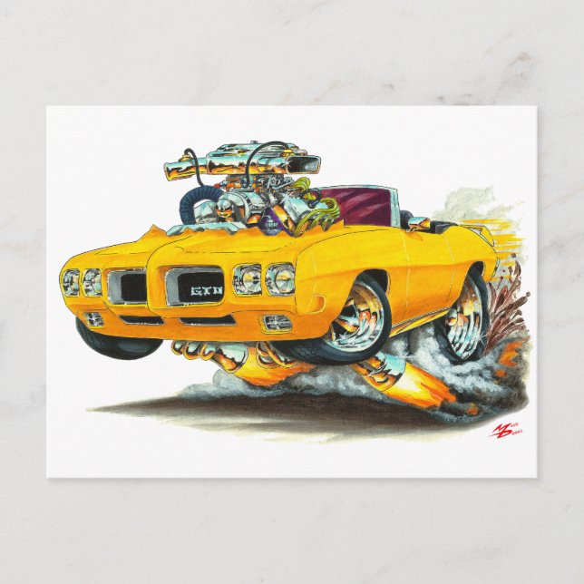 1970 GTO-Orange, konvertibel Vykort (Framsida)