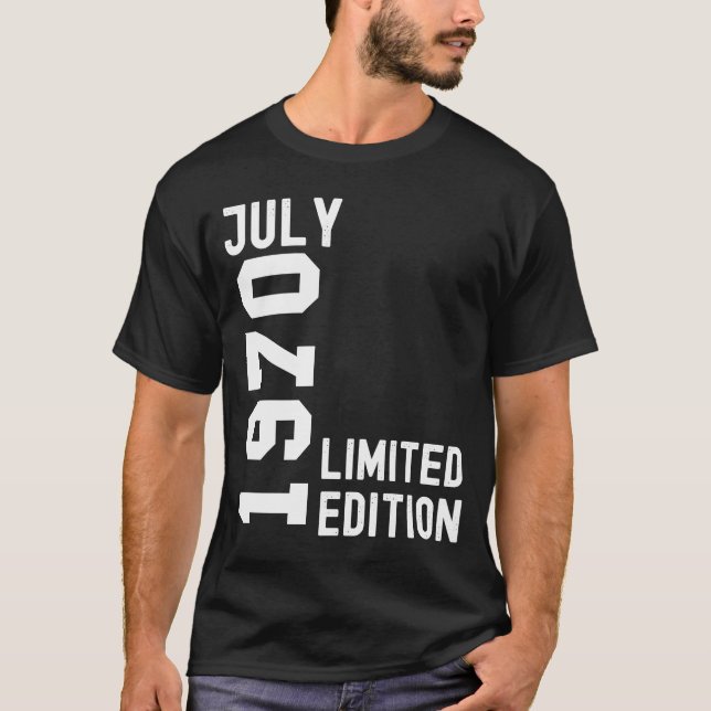1970 juli Grattis på födelsedagen Party T Shirt (Framsida)