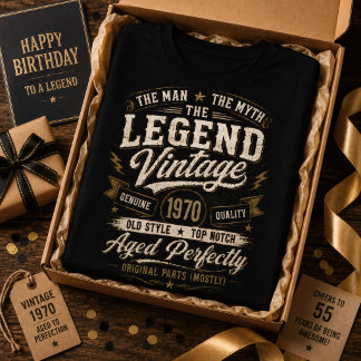 1970 Legendarisk Åldrad Perfekt Retro 56-årsdag T Shirt