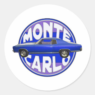 1970 monte - carlo midnatt blått runt klistermärke
