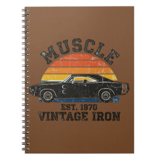 1970 Muscle Car Solnedgång - Vintage Iron Anteckningsbok