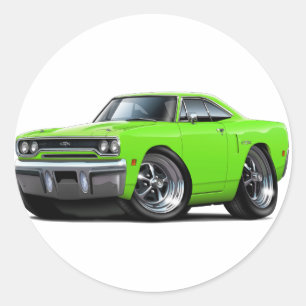 1970 Plymouth GTX Lime Car Runt Klistermärke