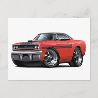 1970 Plymouth GTX Red-Black Top Car Vykort