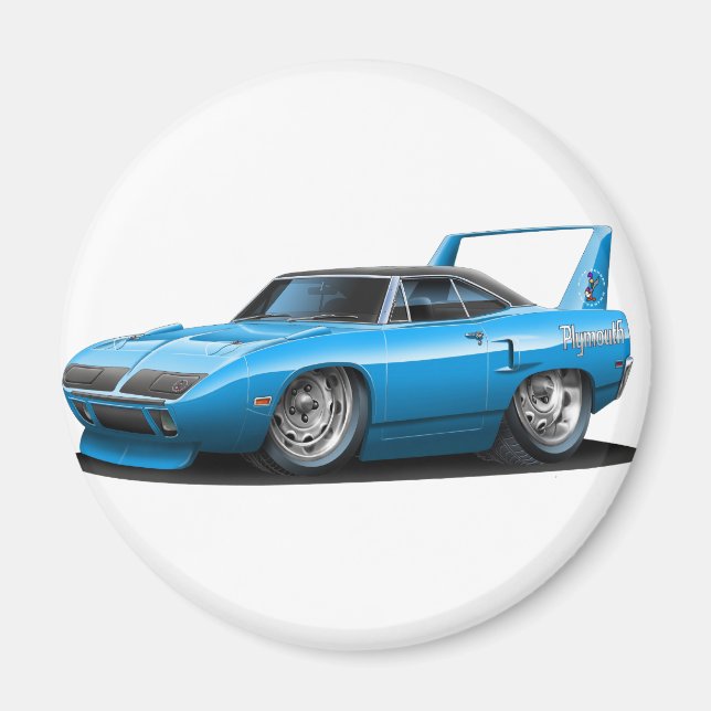 1970 Plymouth Superbird Blue Car Magnet (Framsidan)