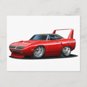 1970 Plymouth Superbird Red Car Vykort