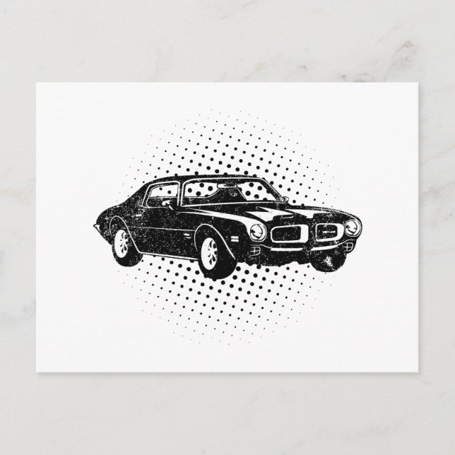 1970 Pontiac Firebird 400 Ram Luft Vykort (Framsida)
