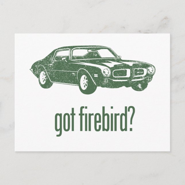 1970 Pontiac Firebird 400 Ram Luft Vykort (Framsida)