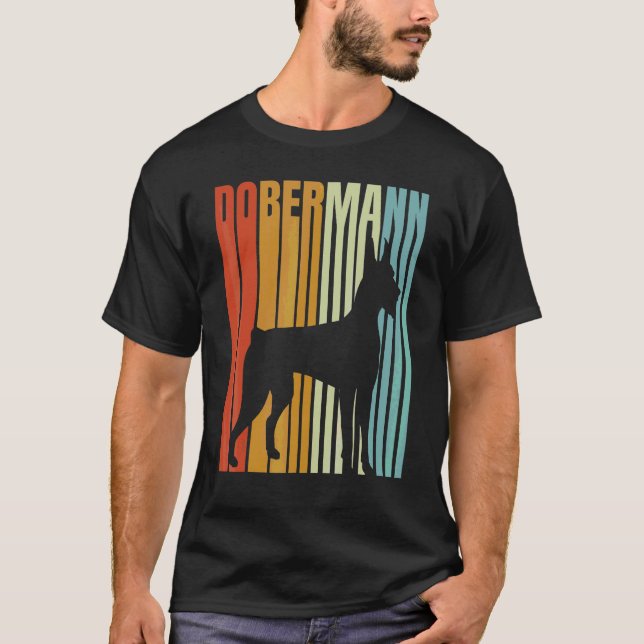 1970 Retro Style Dobermann T Shirt (Framsida)