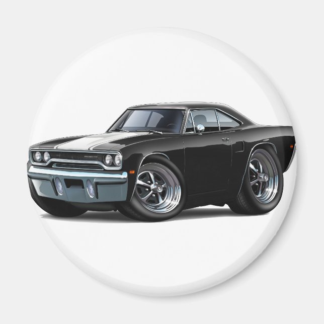1970 Roadrunner Black White Magnet (Framsidan)