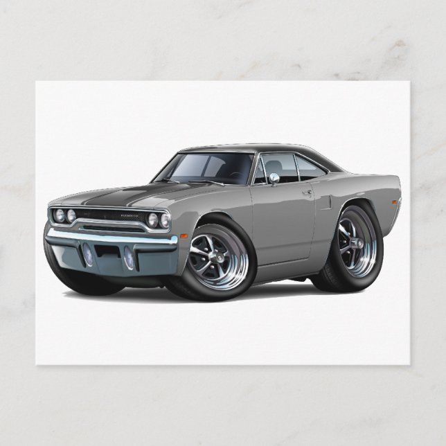 1970 Roadrunner Grått-Black Top Vykort (Framsida)