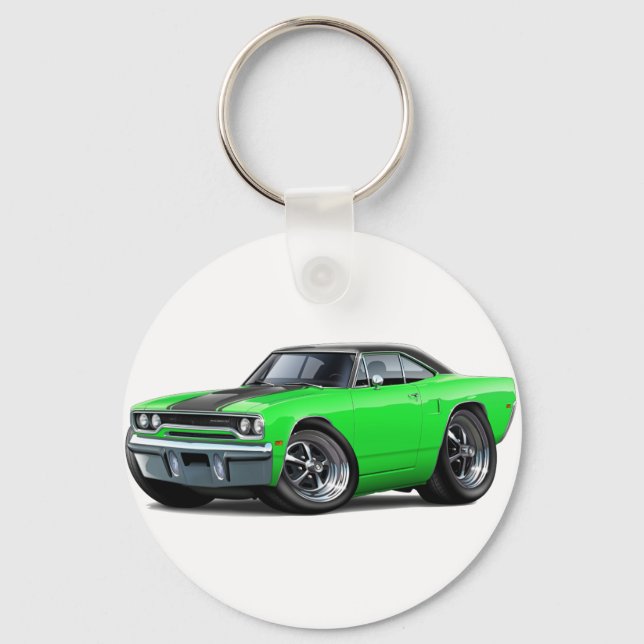 1970 Roadrunner Grönt-Black Top Nyckelring (Framsida)