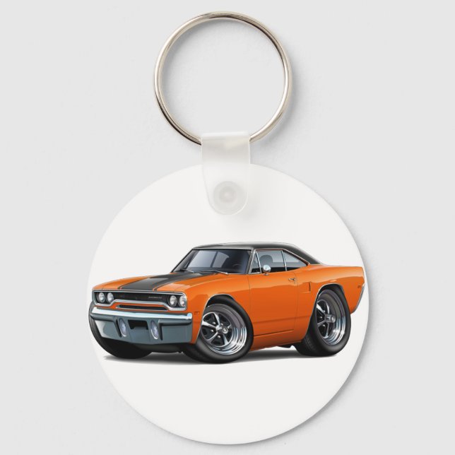 1970 Roadrunner Orange-Black Top Nyckelring (Framsida)