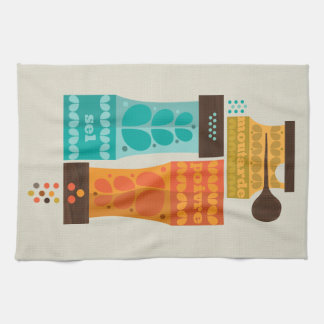 1970:s Fransk Condiments Tea Towel Kökshandduk