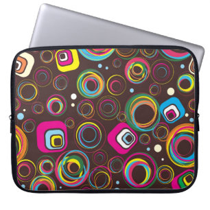 1970:s Retro Circle Laptop sleeve Protective Fodra