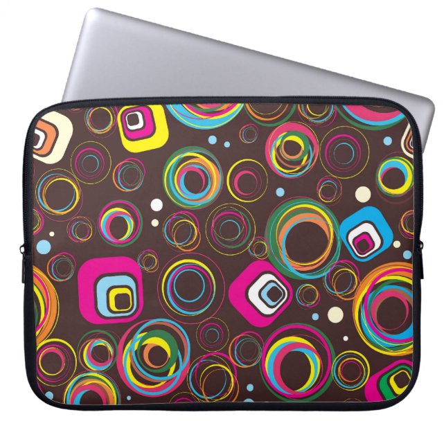 1970:s Retro Circle Laptop sleeve Protective Fodra (Framsidan)