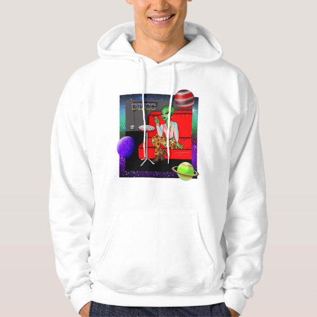 1970:s Retro Extraterrestrial i Disco Lounge Hoodie (Framsida)