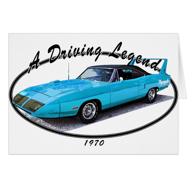 1970_superbird_blue.png hälsningskort (Framsidan Horizontal)