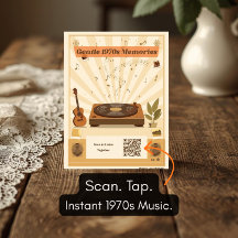 1970-tal Musik Spellista Postkort för Demens