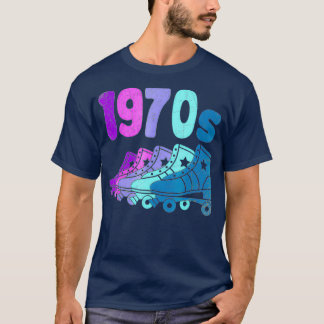 1970-talet, 70-tal, Disco Distress Roller Skates D T Shirt