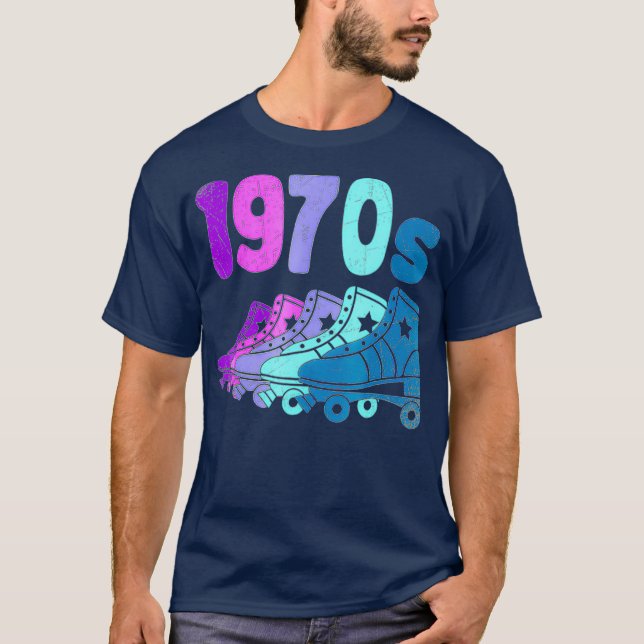 1970-talet, 70-tal, Disco Distress Roller Skates D T Shirt (Framsida)