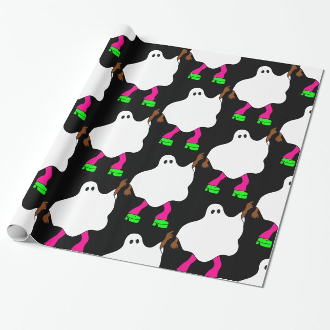 1970-talet disco halloween african-spöket presentpapper (Utrullad)