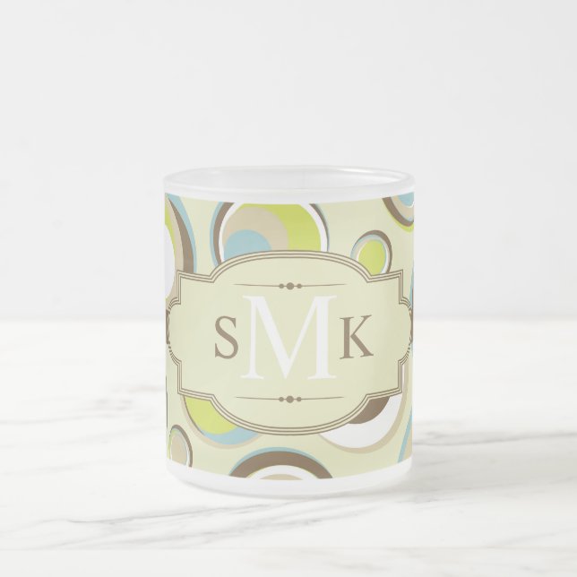 1970-talet: Retro Circle Frosted Glass Coffee Mugg (Center)