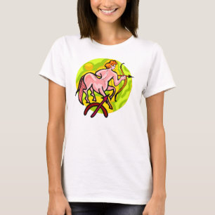 1970-talet stil Sagittarius Archer med symbol Tee