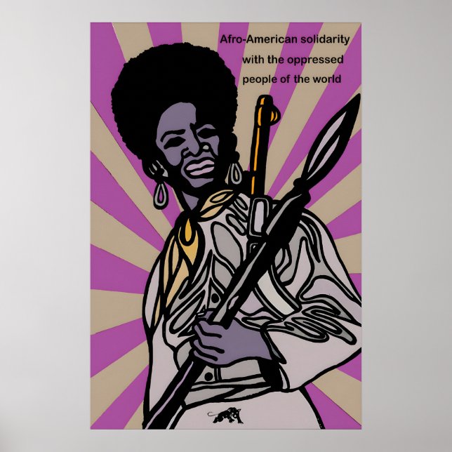 1970-talets Affisch Svarta Pantrarna Afroamerikans (Framsidan)