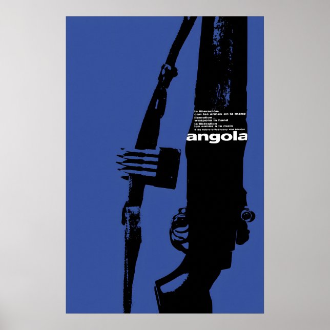 1970-talets afrikanska propagandaffisch Angolas be Poster (Framsidan)