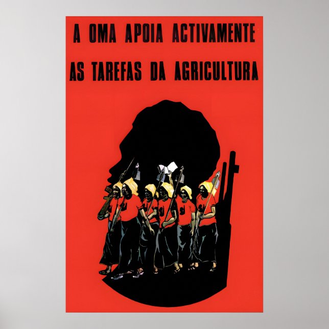 1970-talets afrikanska propagandaposter Angola akt Poster (Framsidan)