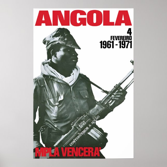 1970-talets Angola Propagandaaffisch Kampen går vi Poster (Framsidan)